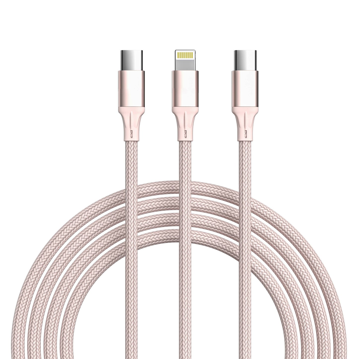 3-in-1 Blue Cable For IPhone/Ipad & Android Devices