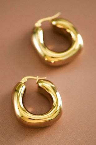 Simple Gold 18k hoop non-tarnish earrings