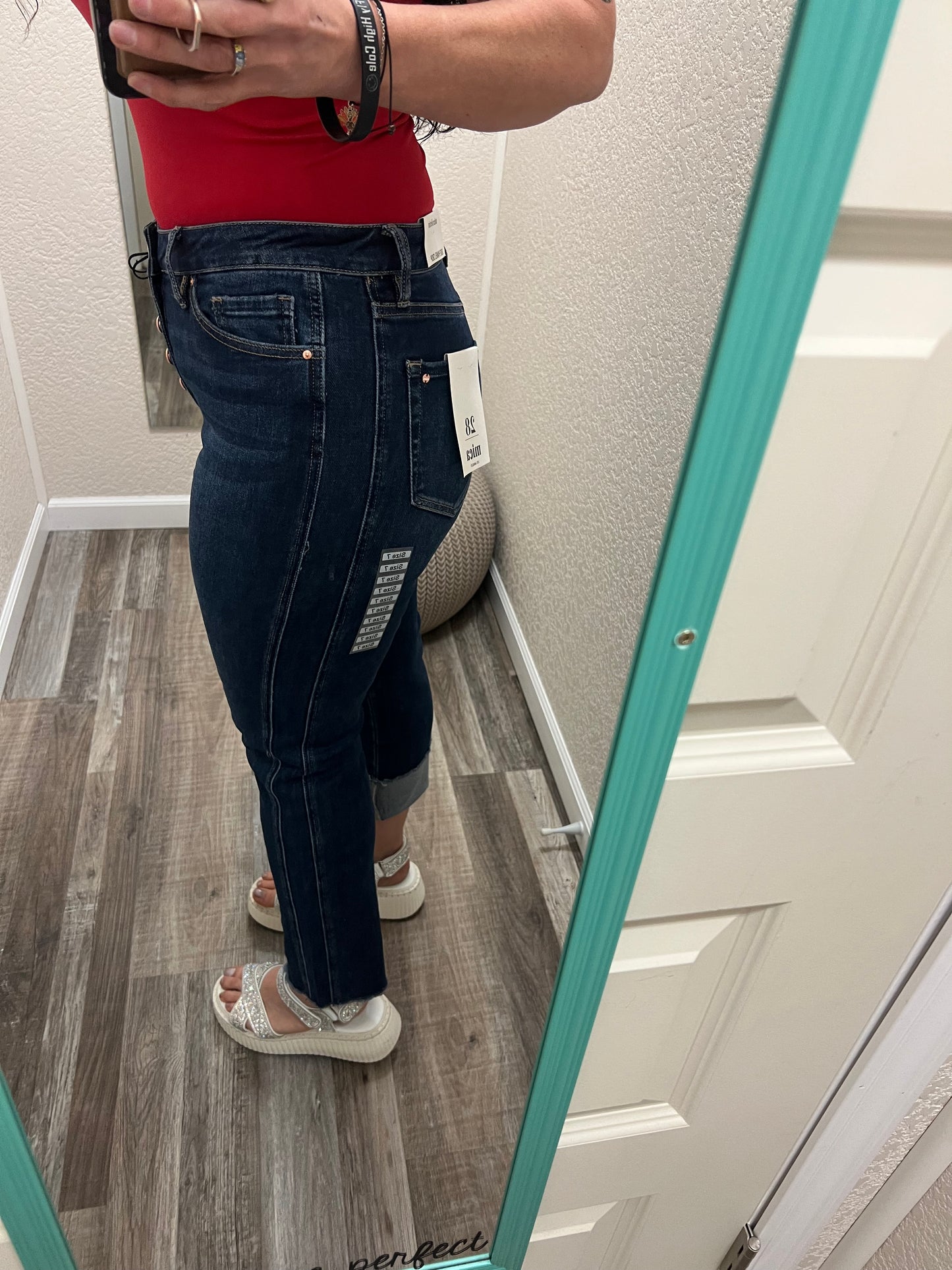Bombshell Buttonfly Straight Cropped Mica Jeans