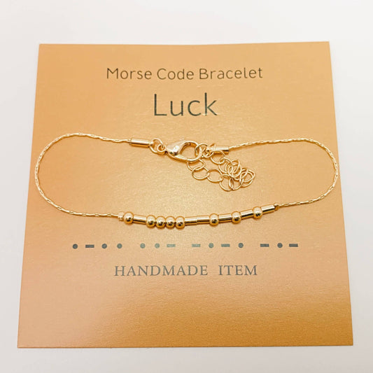 Luck Handmade Golden Morse Code Bracelet:
