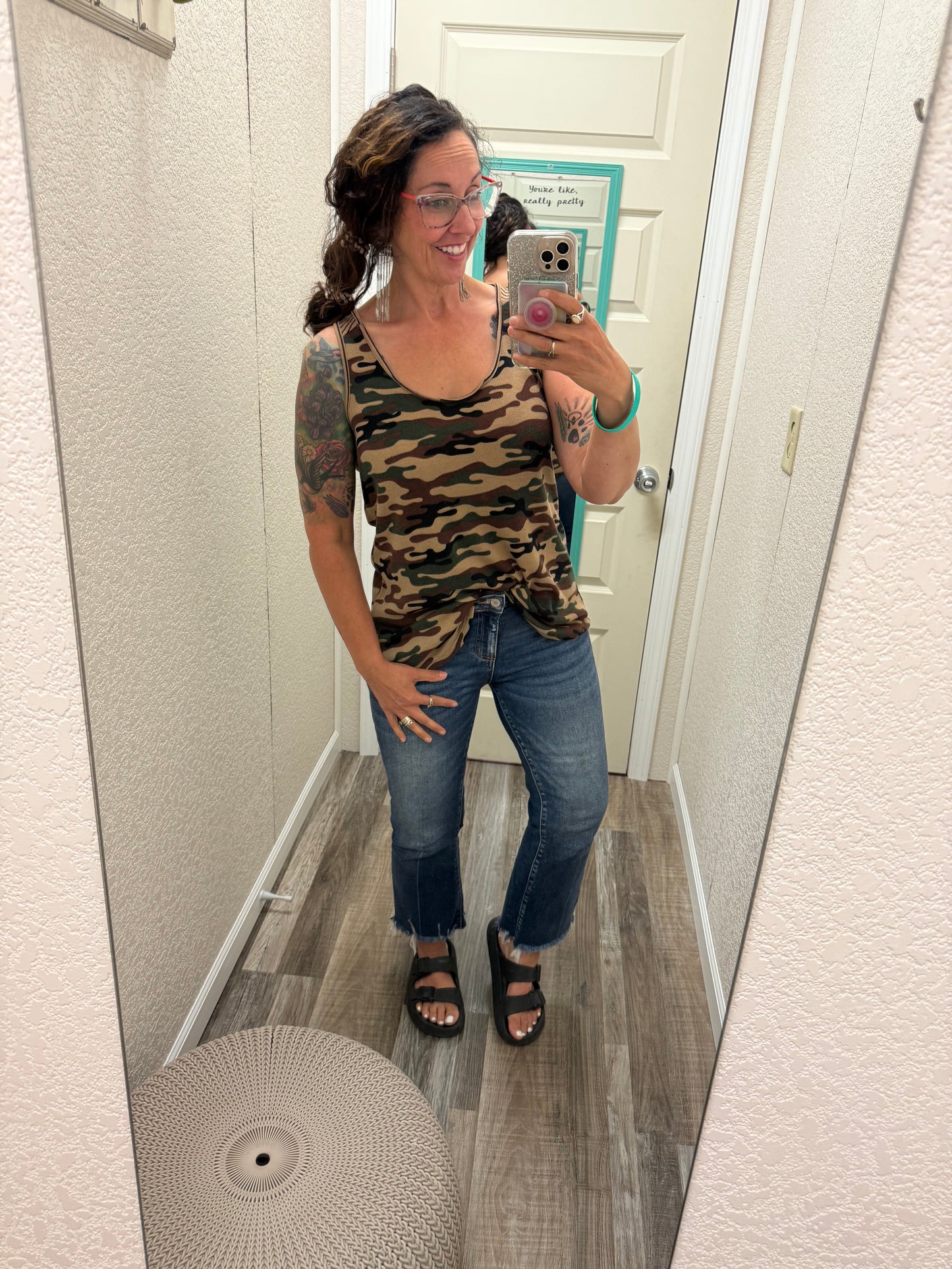 Nadia Camo Striped Tank Top