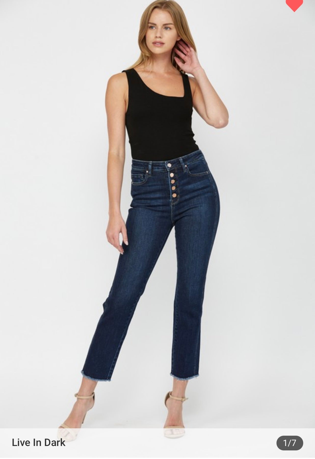 Bombshell Buttonfly Straight Cropped Mica Jeans