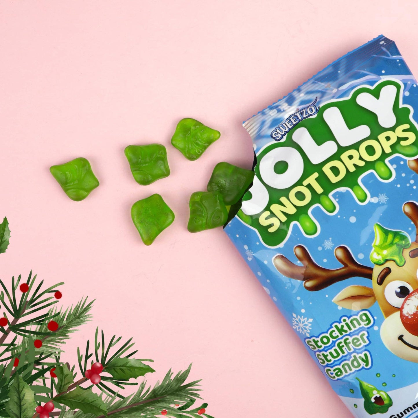 Christmas Jolly Snot Drops, Watermelon Gummies - Stocking Stuffer