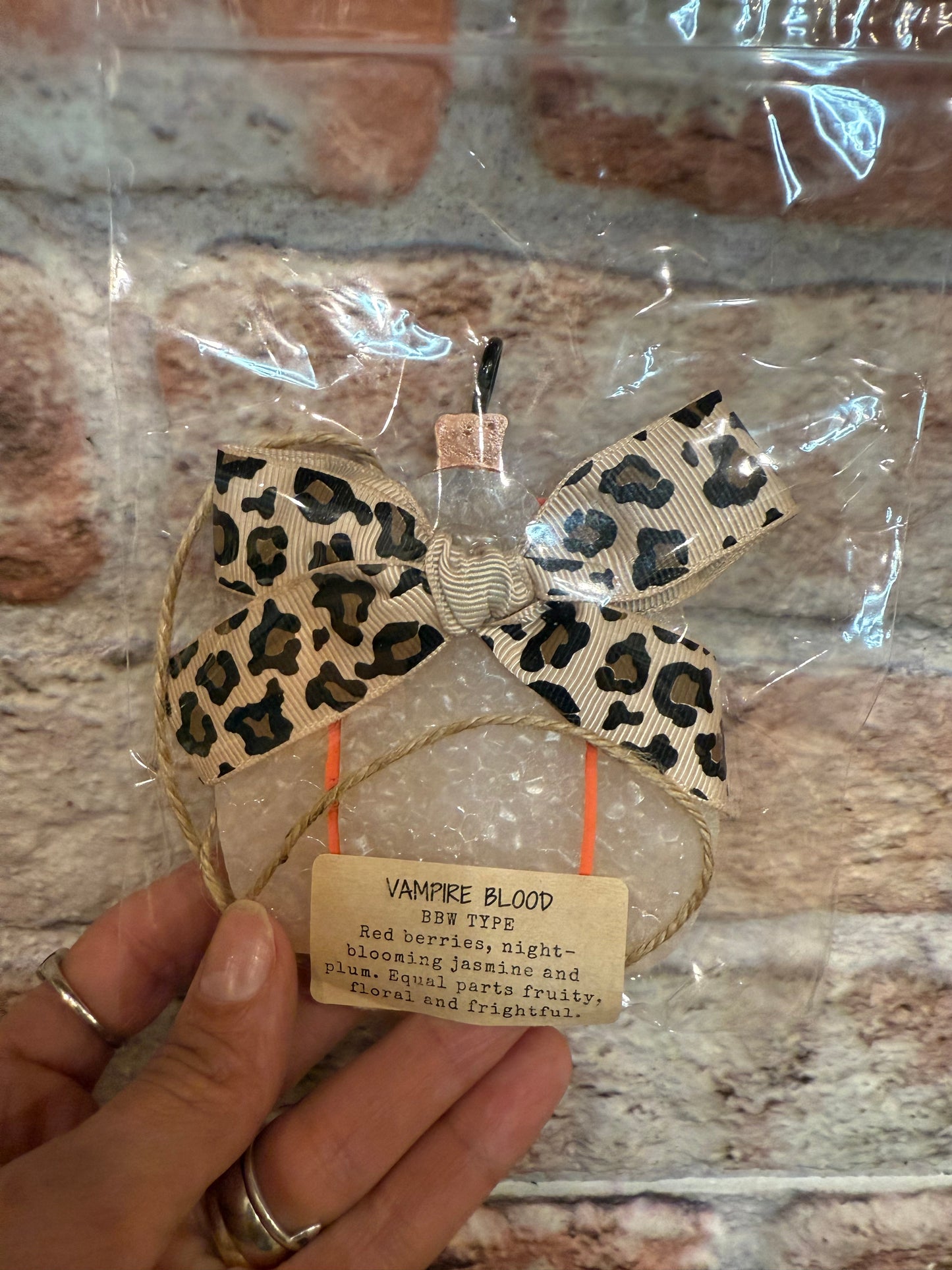 Pumpkin Leopard Bow Freshie - Vampire Blood Scent