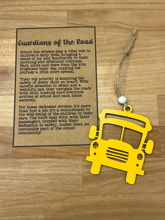 Guardian Of The Road Bus Driver story card ornament