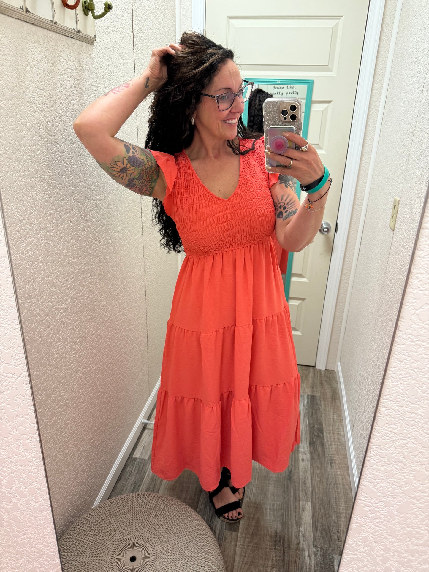 Flutter Sleeve Maxi Dress