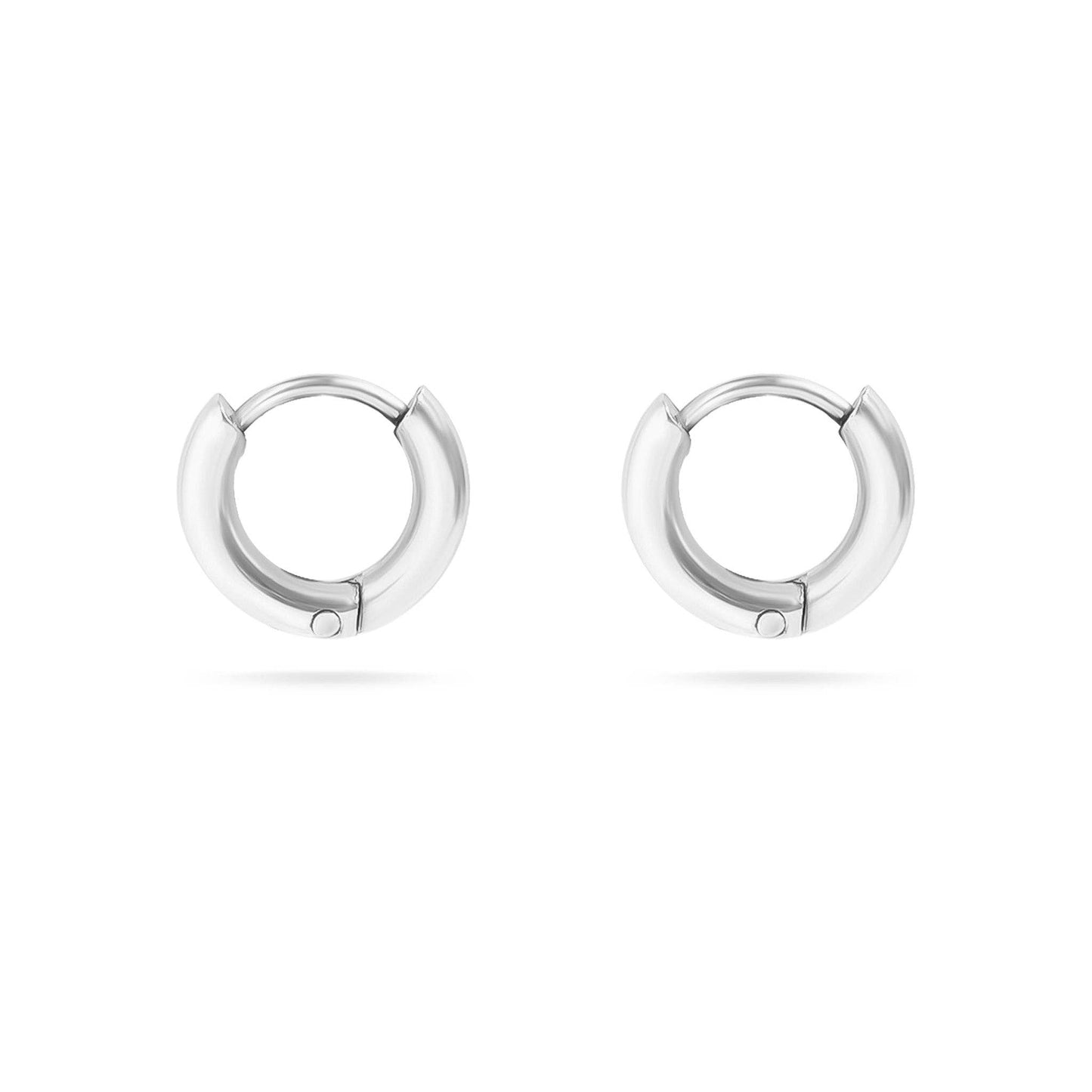 18K Gold PVD Stainless Steel Minimalist Thin Huggie Earrings: Stainless