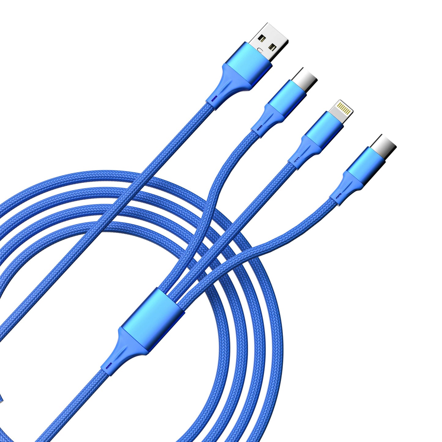 3-in-1 Pink Cable For IPhone/Ipad & Android Devices