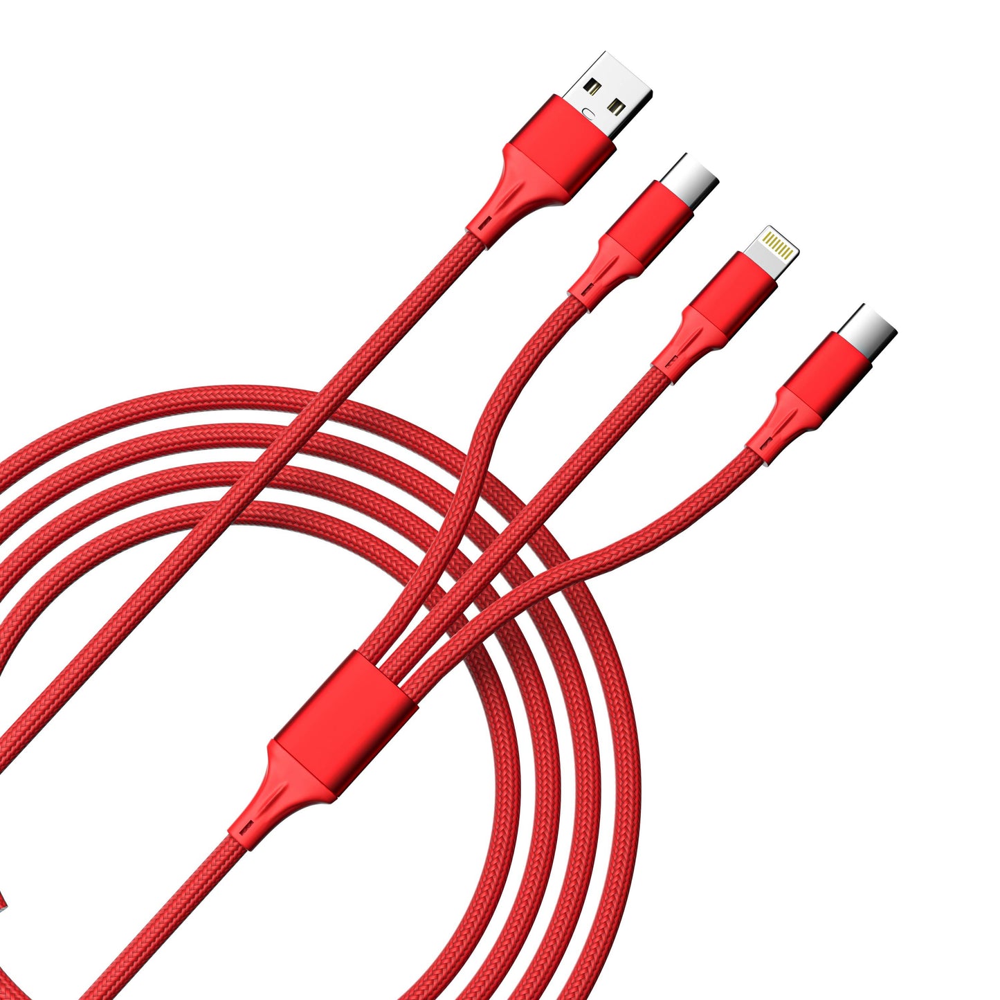 3-in-1 Blue Cable For IPhone/Ipad & Android Devices