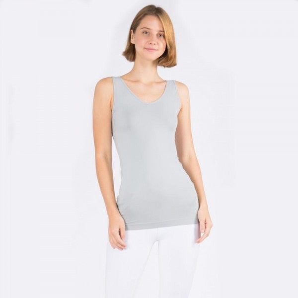 Reversible V or U neck Second Skin Tank