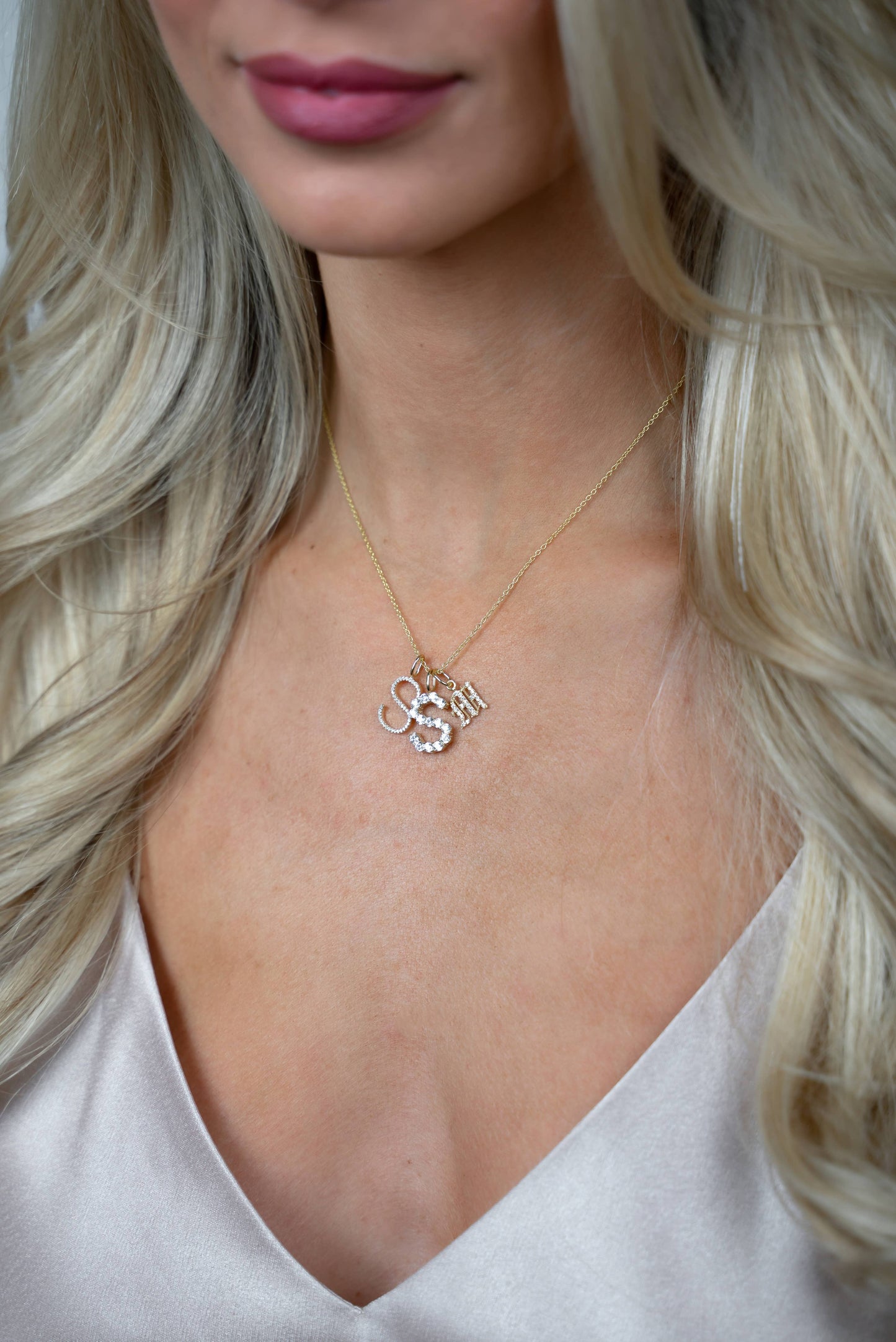 Skinny Cable Chain Necklace | Threader Charm Necklace : Gold / 16 Inches