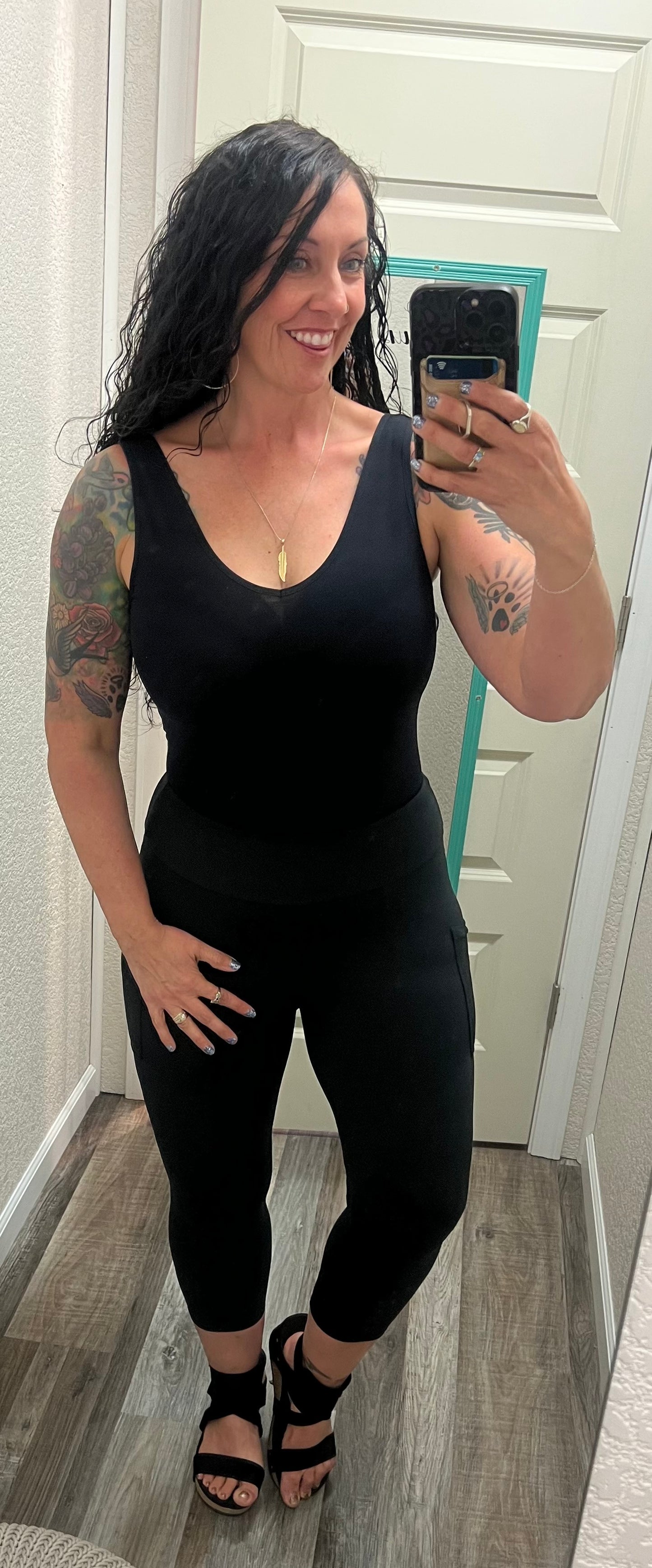 Reversible V or U neck Second Skin Tank
