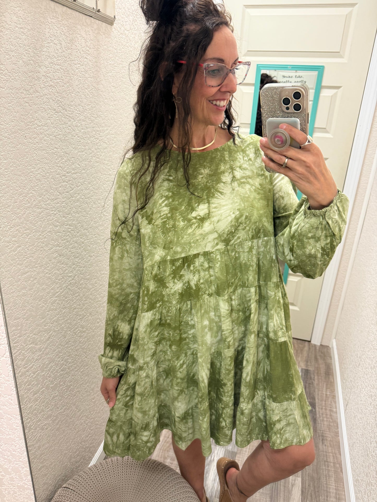 Sea of Green Tie Dye Dress