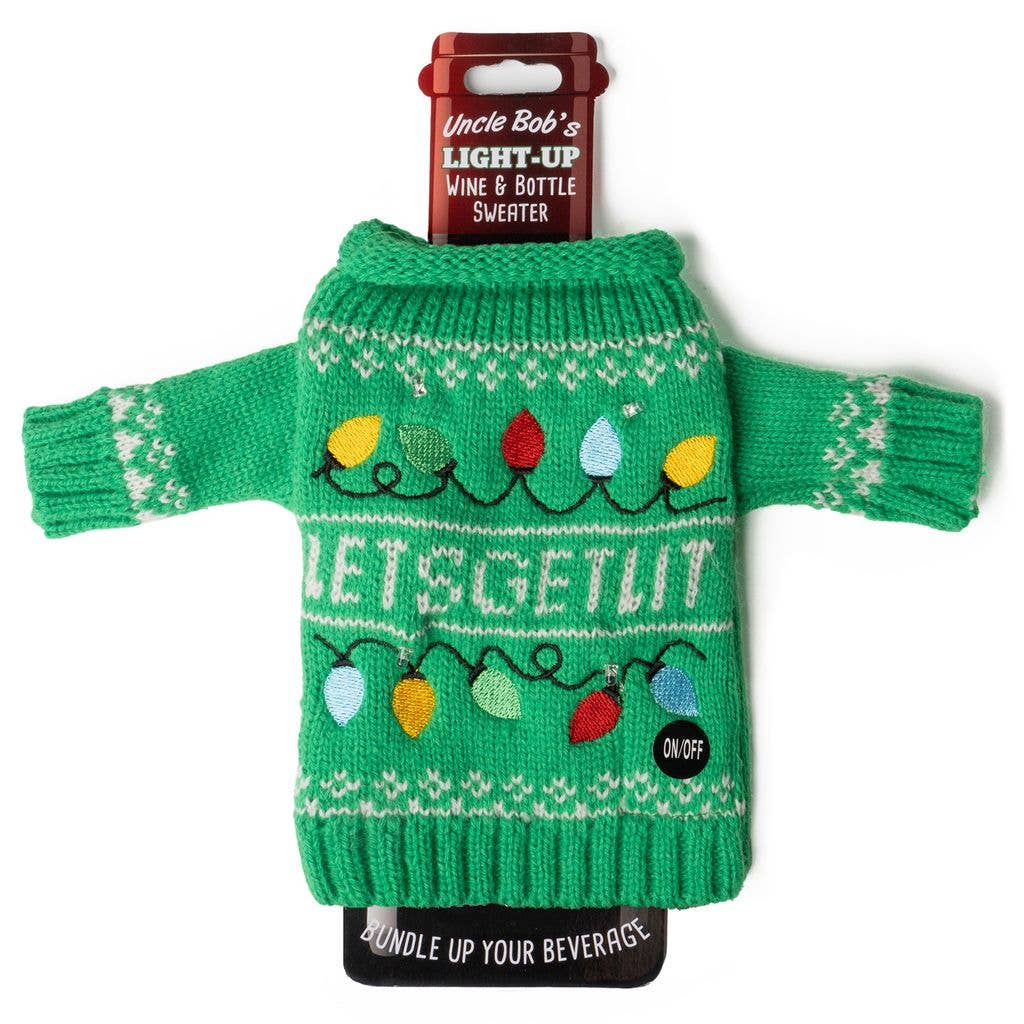 Light-Up Wine & Bottle Sweater
