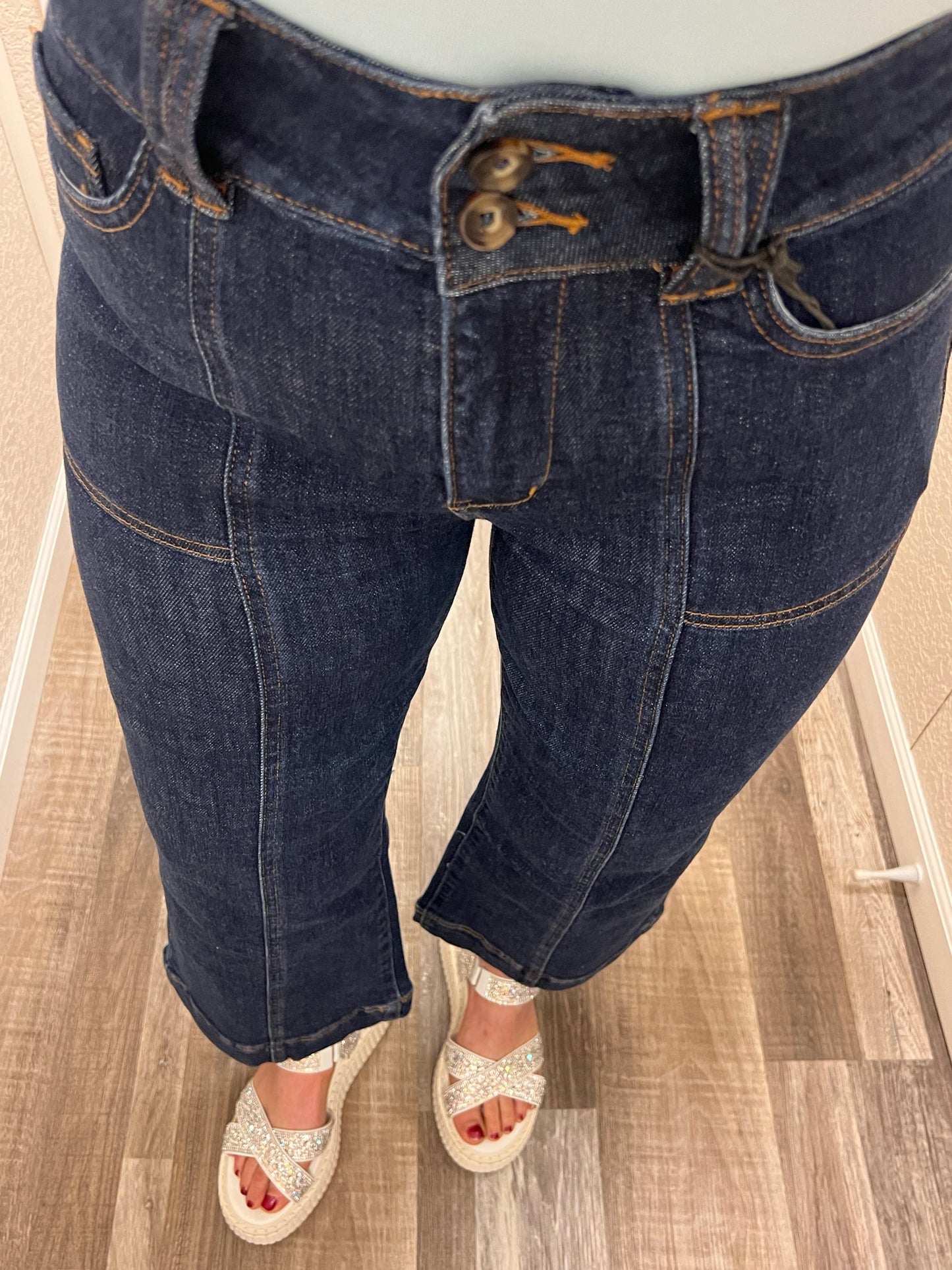 Michelle Cropped Wide Leg Mica Denim Pants