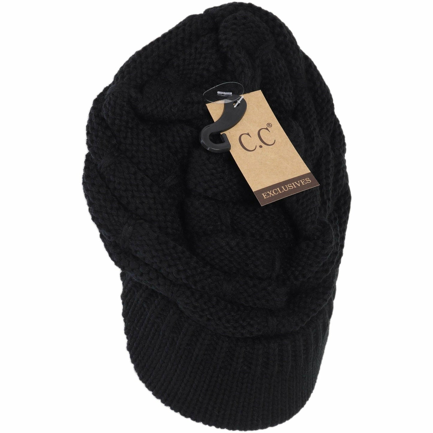 Ribbed Knit Hat with Brim