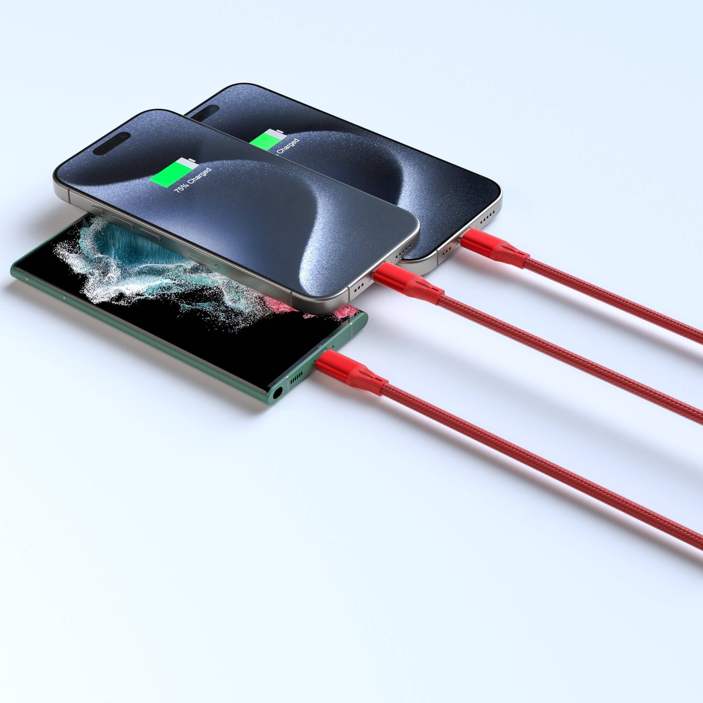 3-in-1 Blue Cable For IPhone/Ipad & Android Devices