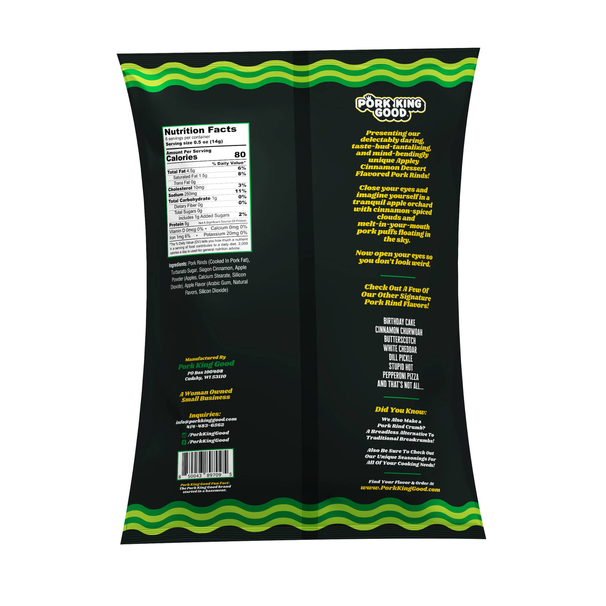 Appley Cinnamon Flavored Pork Rinds 3oz