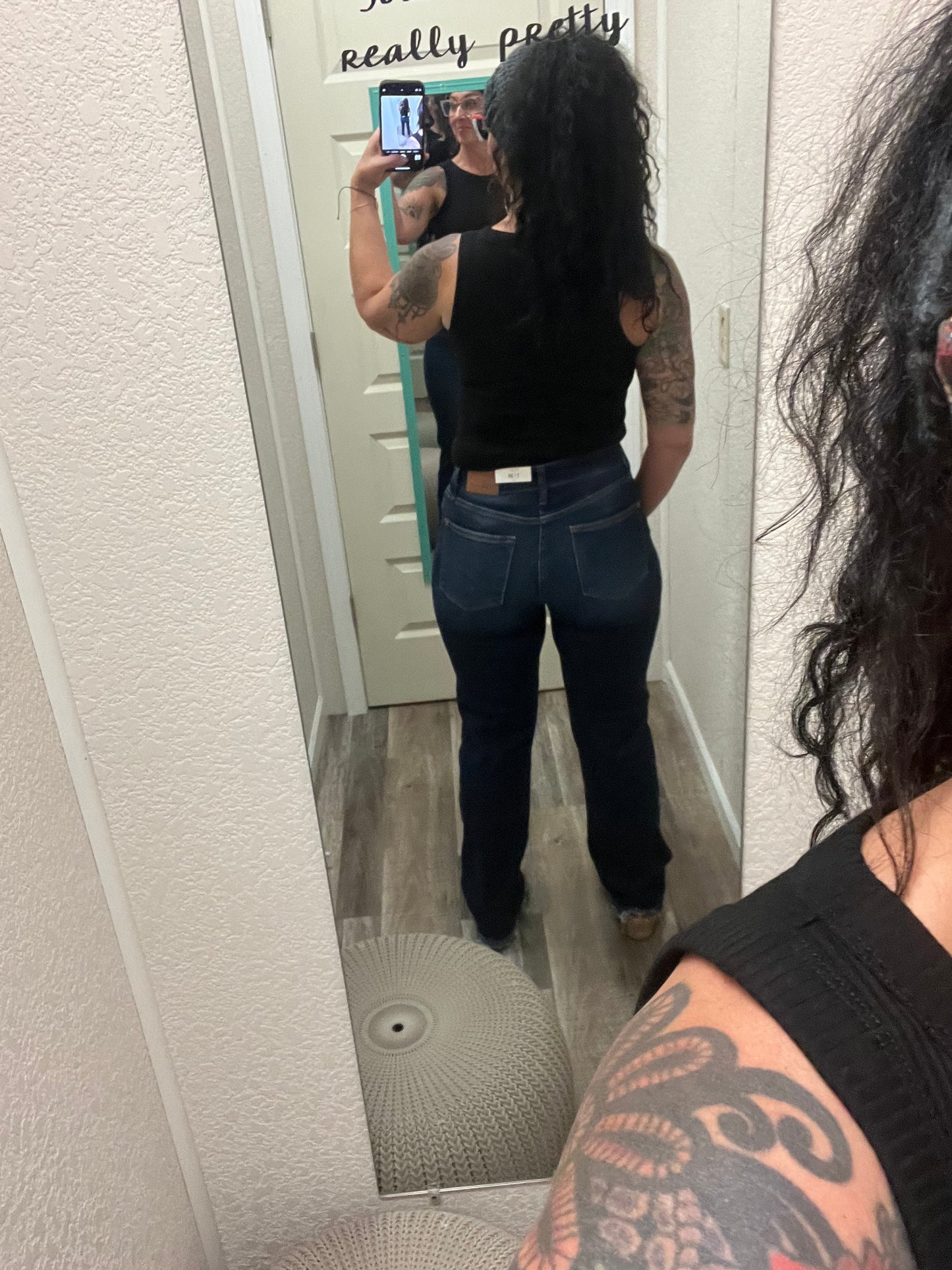 Cecelia Judy Blue Mid Rise Fray Hem Straight Leg Jeans