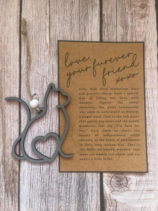 furever friend story card ornament cat