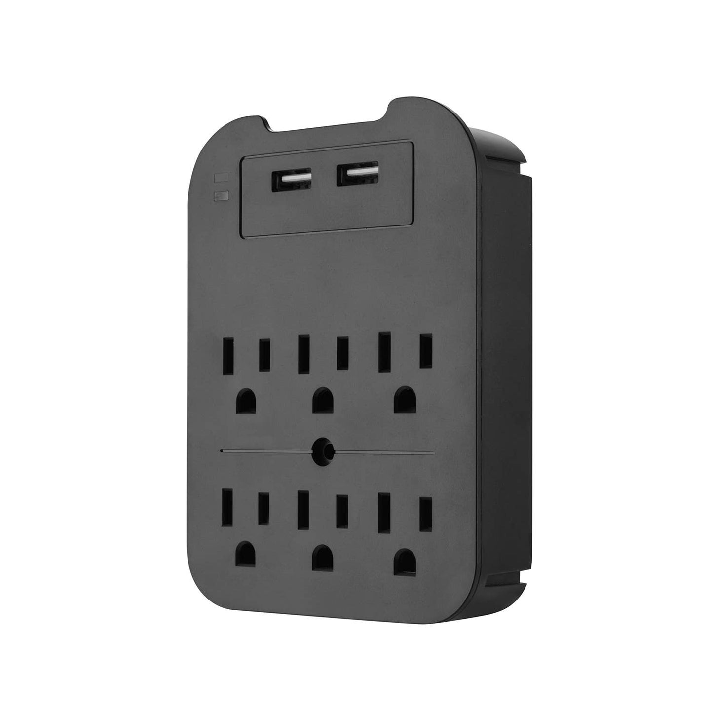 White Charge Surge Protector, 6 Outlets/2 USB Ports
