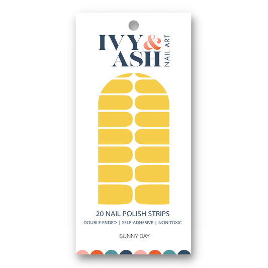 Sunny Day | Warm Yellow Solid Nail Color Nail Wrap Set