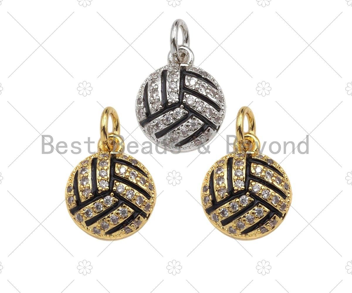 Silver Volleyball Charm
