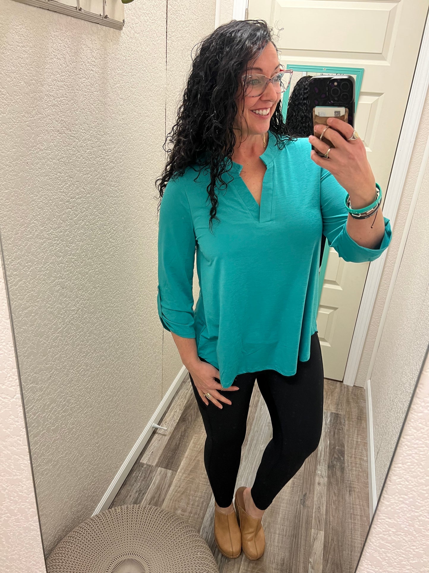 Solid Lizzy 3/4 length sleeve top