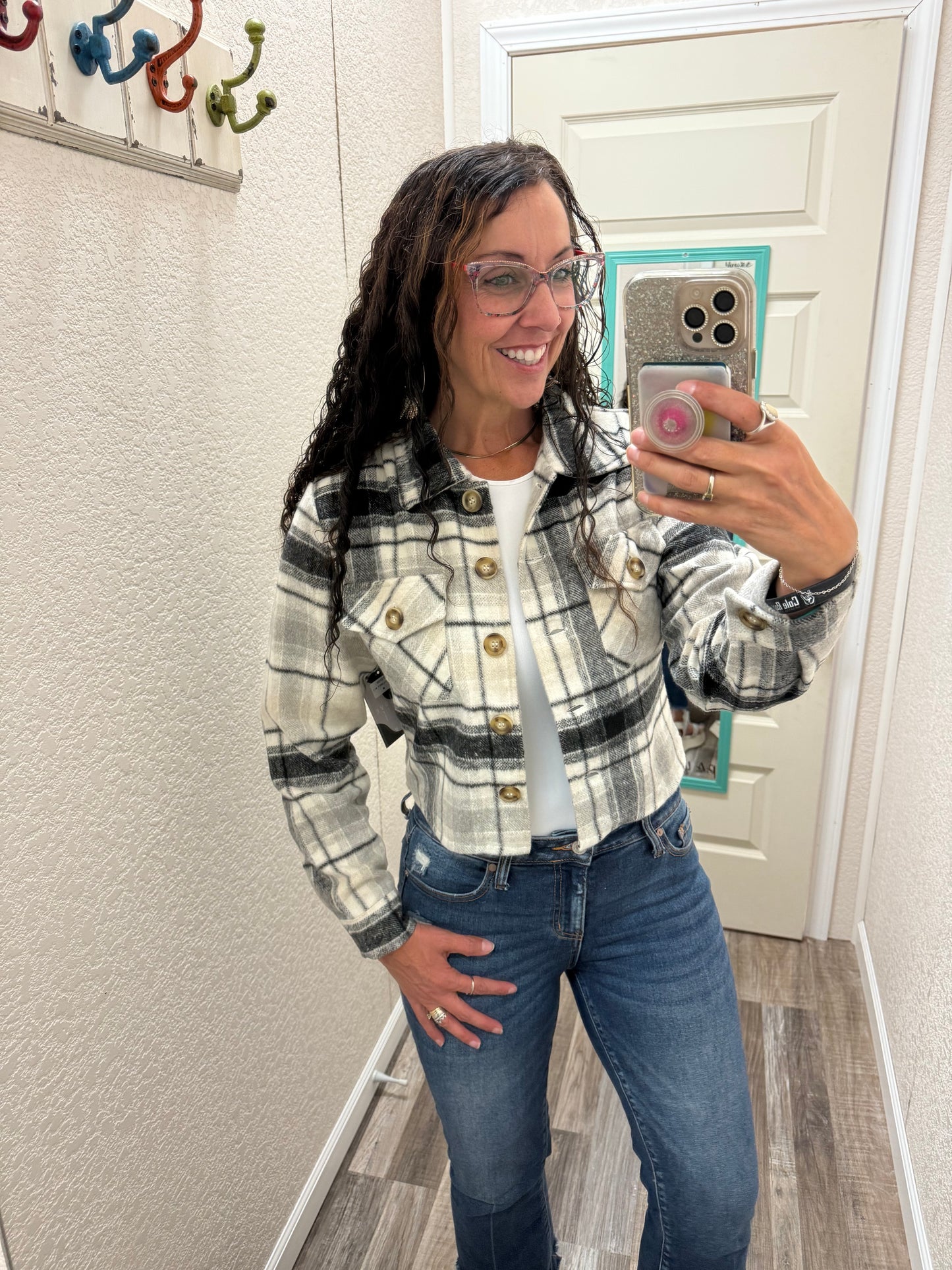 Shania Cropped Flannel Shacket