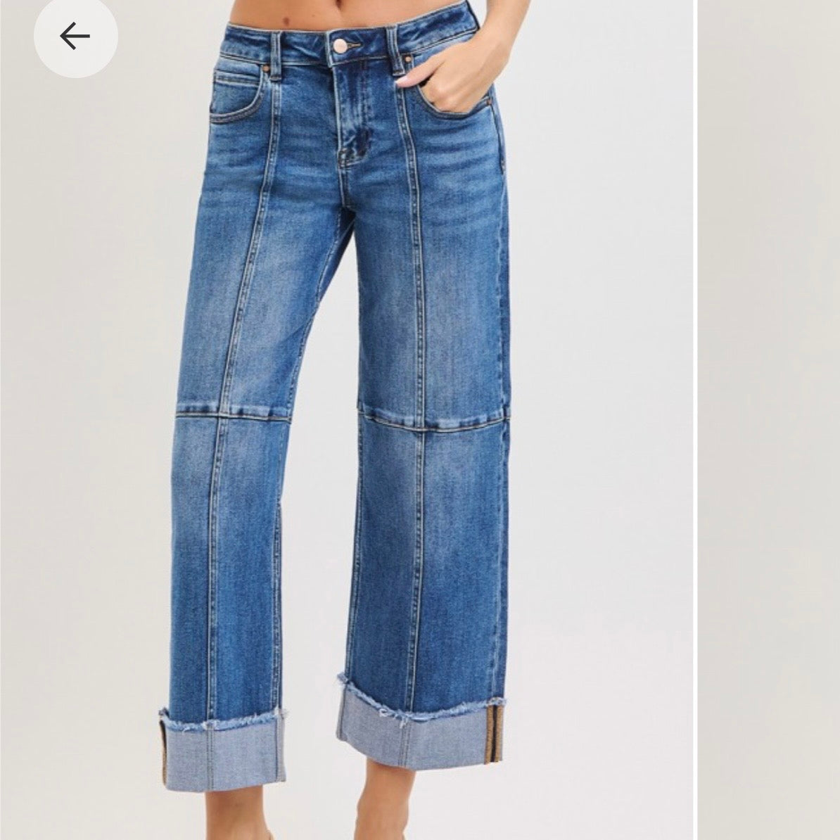 Suzie Q SLOUCHY CROP WIDE SEAM DETAILED JEANS Risen Jeans