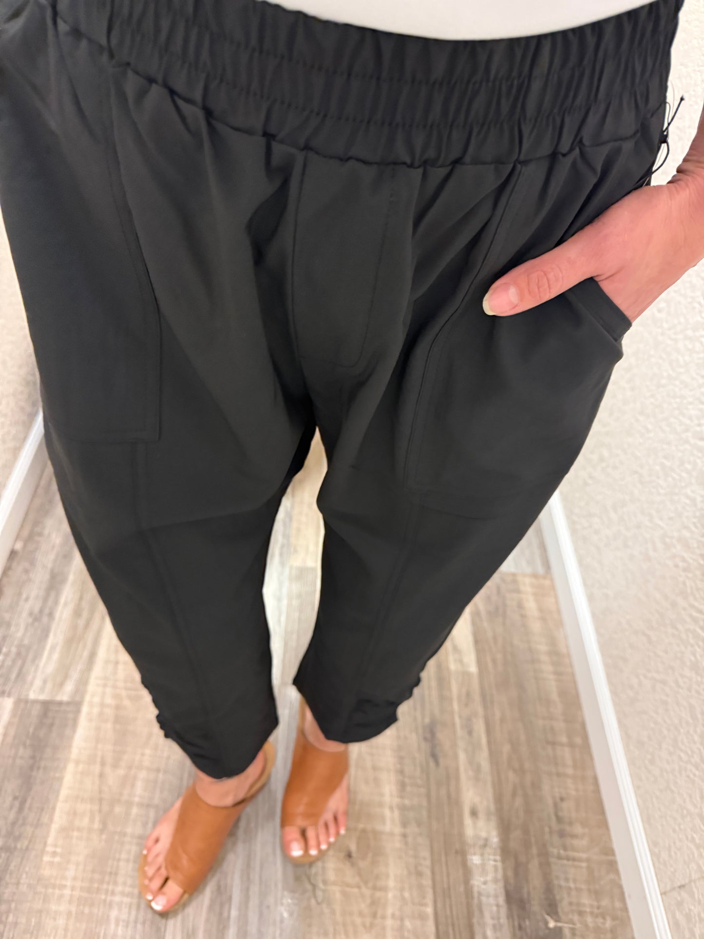 Swishie Swooshie Capris With Side Ruching