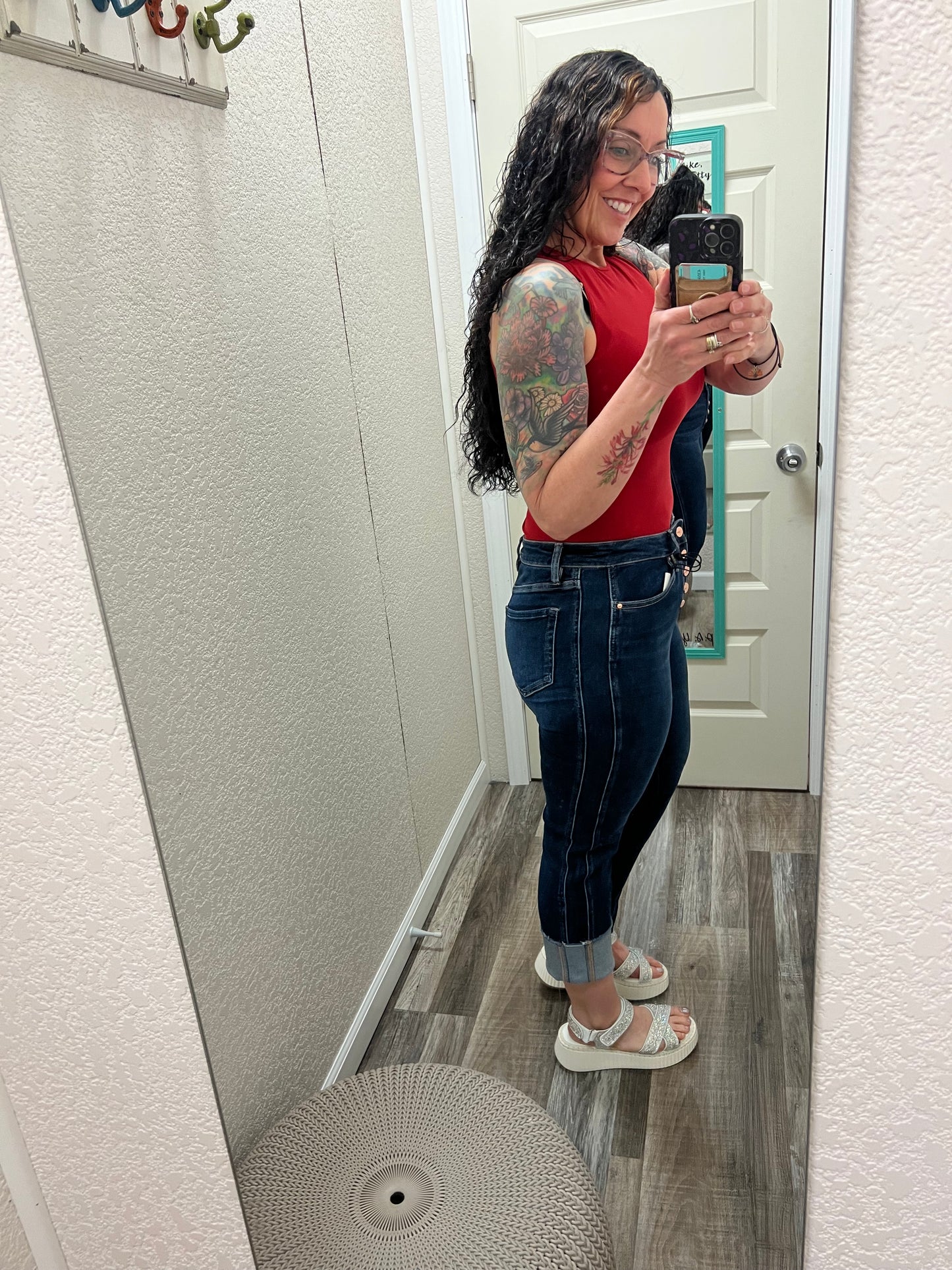 Bombshell Buttonfly Straight Cropped Mica Jeans