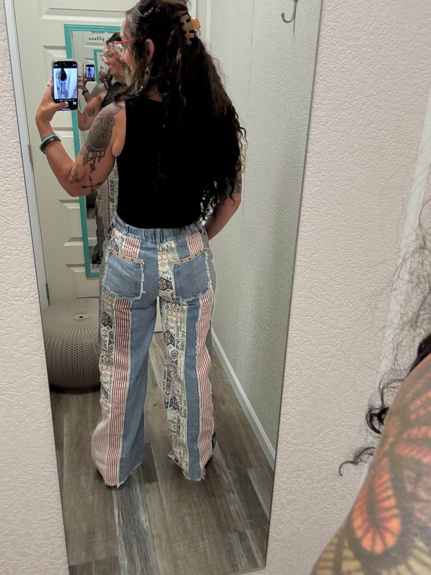 Deena Patchwork Flare Pants