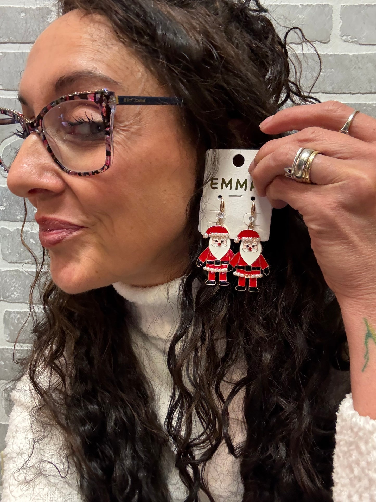 Red Santa Claus Earrings