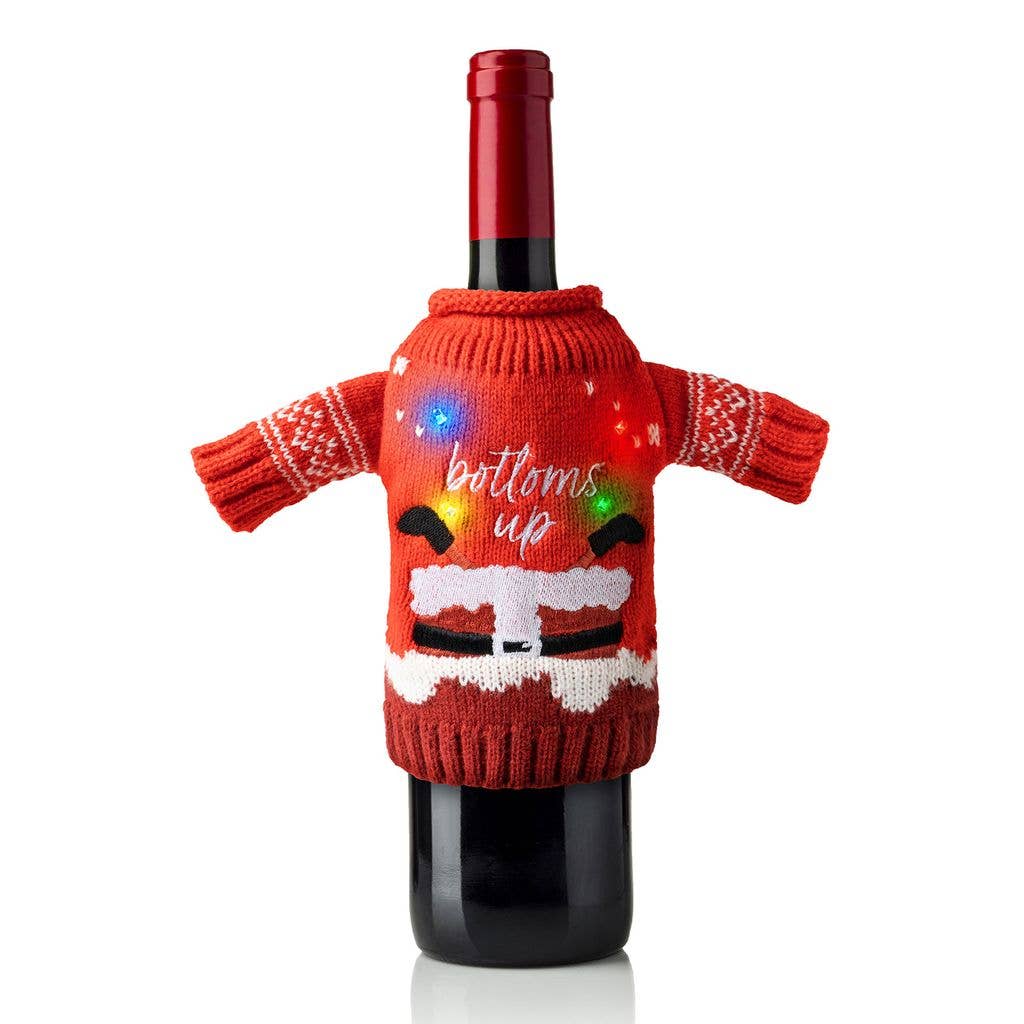 Light-Up Wine & Bottle Sweater