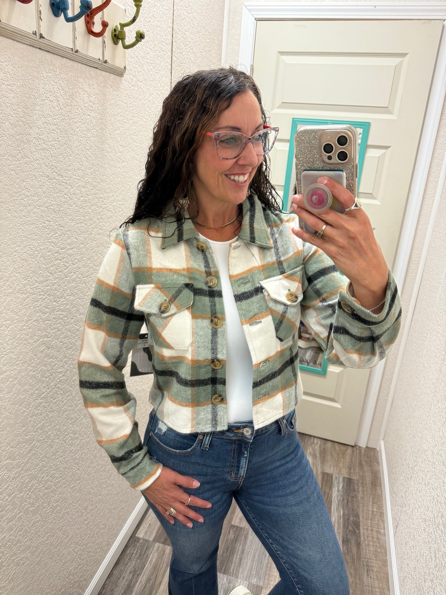 Shania Cropped Flannel Shacket