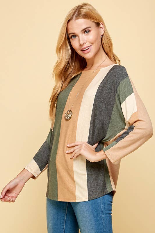 Sophie Striped Dolman Sleeves Top