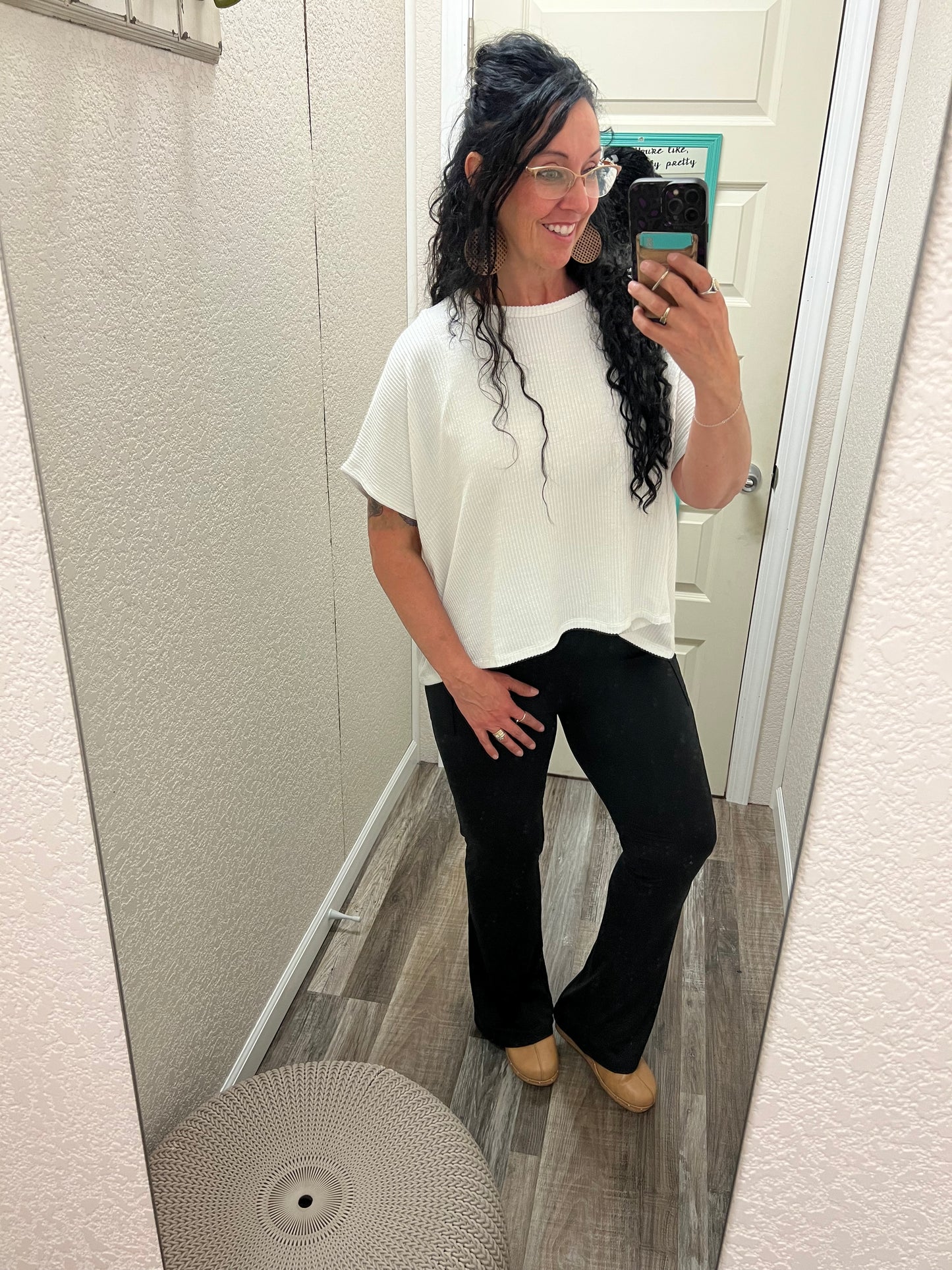 Fiona Black Flare Leggings with Pockets
