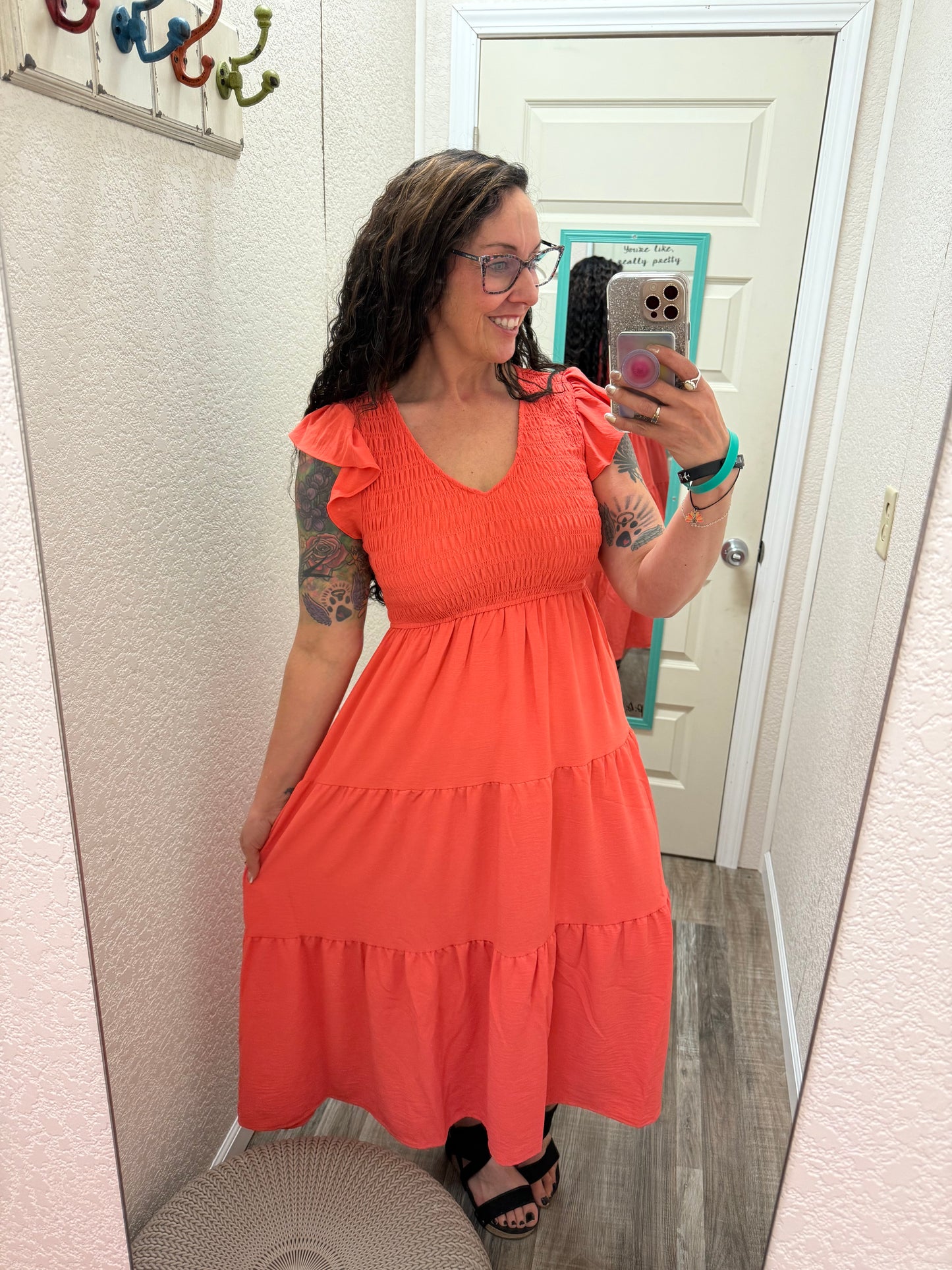 Flutter Sleeve Maxi Dress