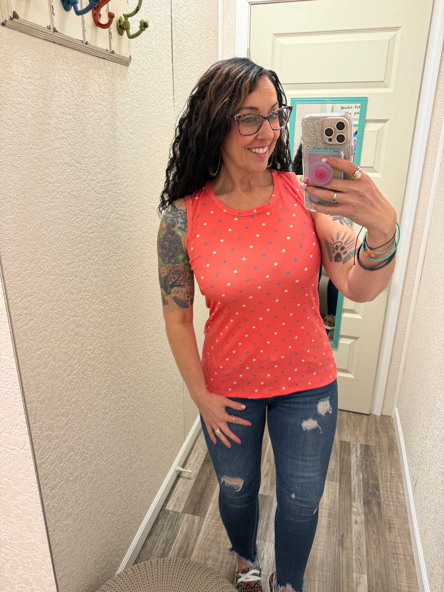 Ava Tank - Red Freedom Stars
