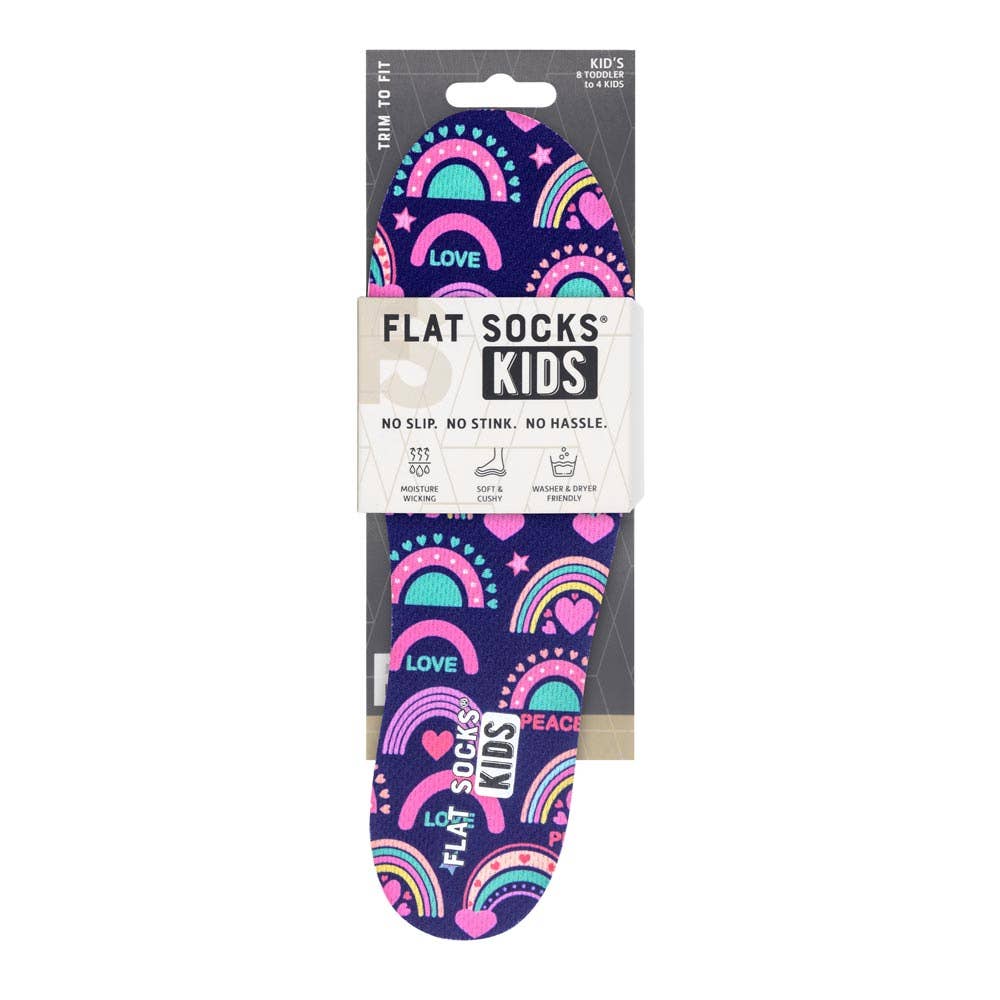 Rainbow Explosion FLAT SOCKS Kids: 8 Toddler to 4 Kid's