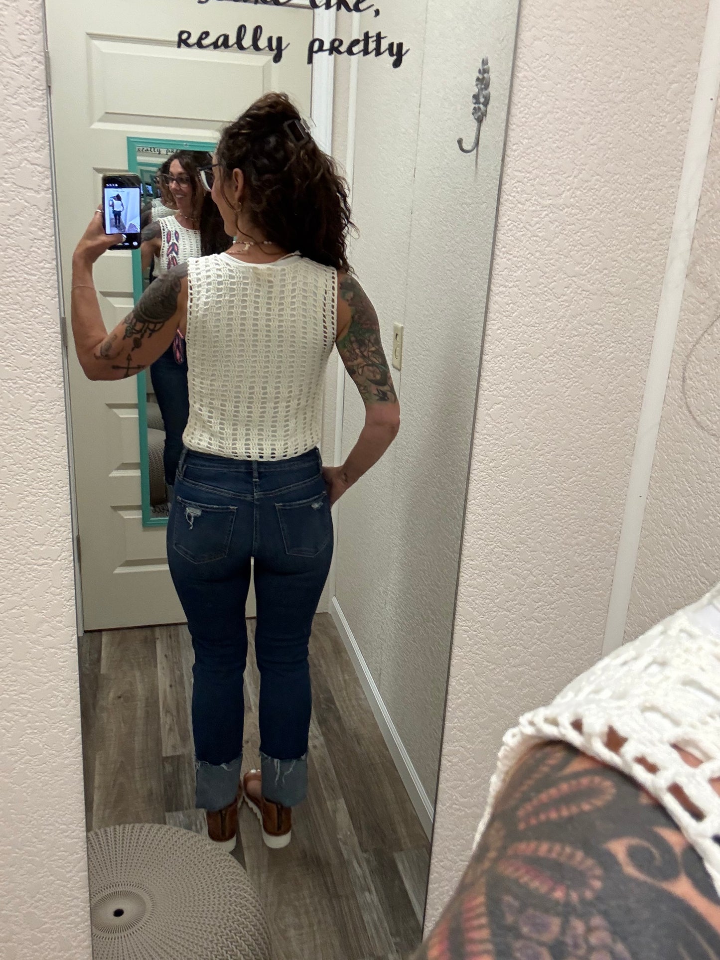Freedom Open Knit Sleeveless Top