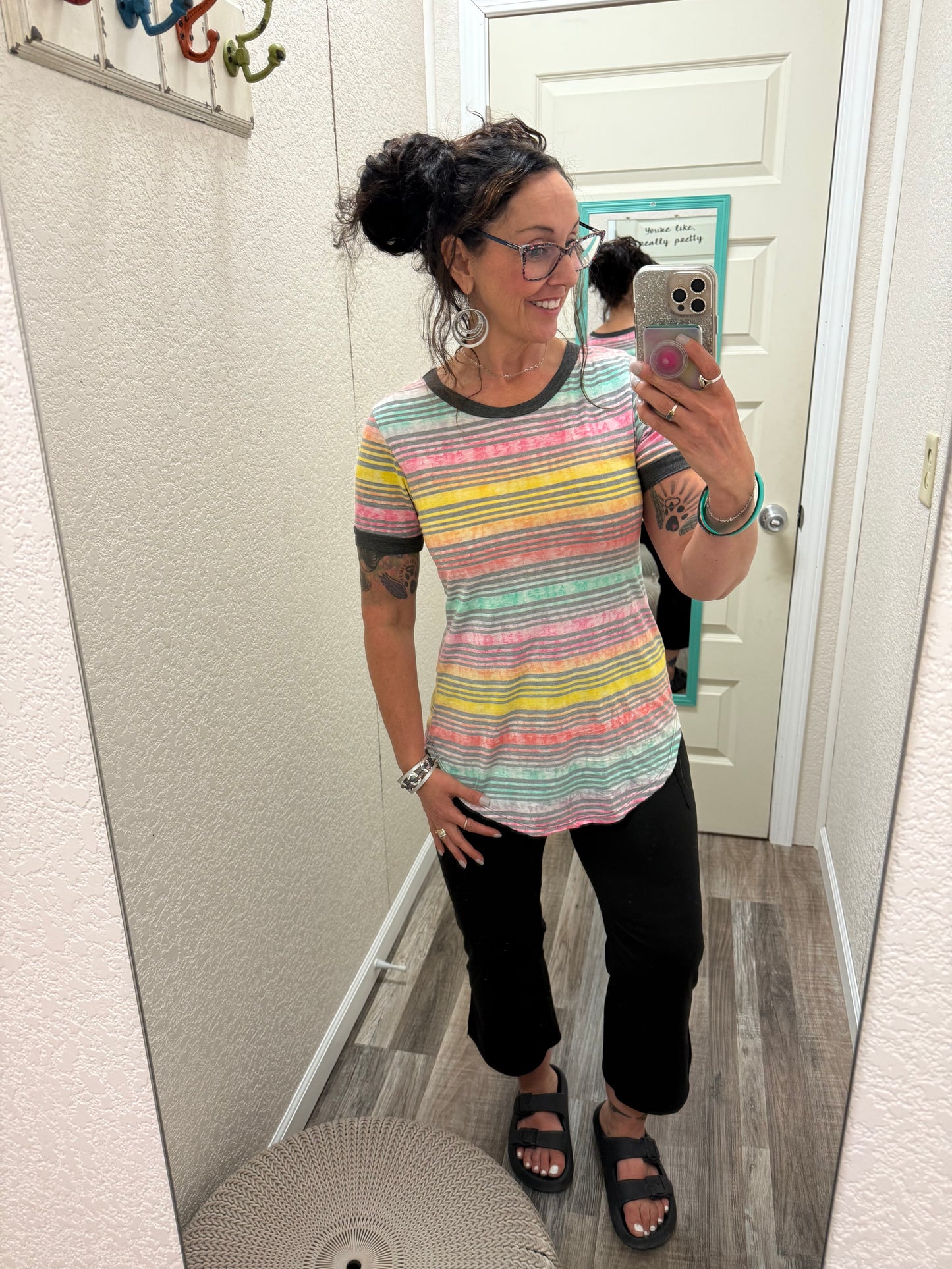 Summer Stripes Short Sleeve Top