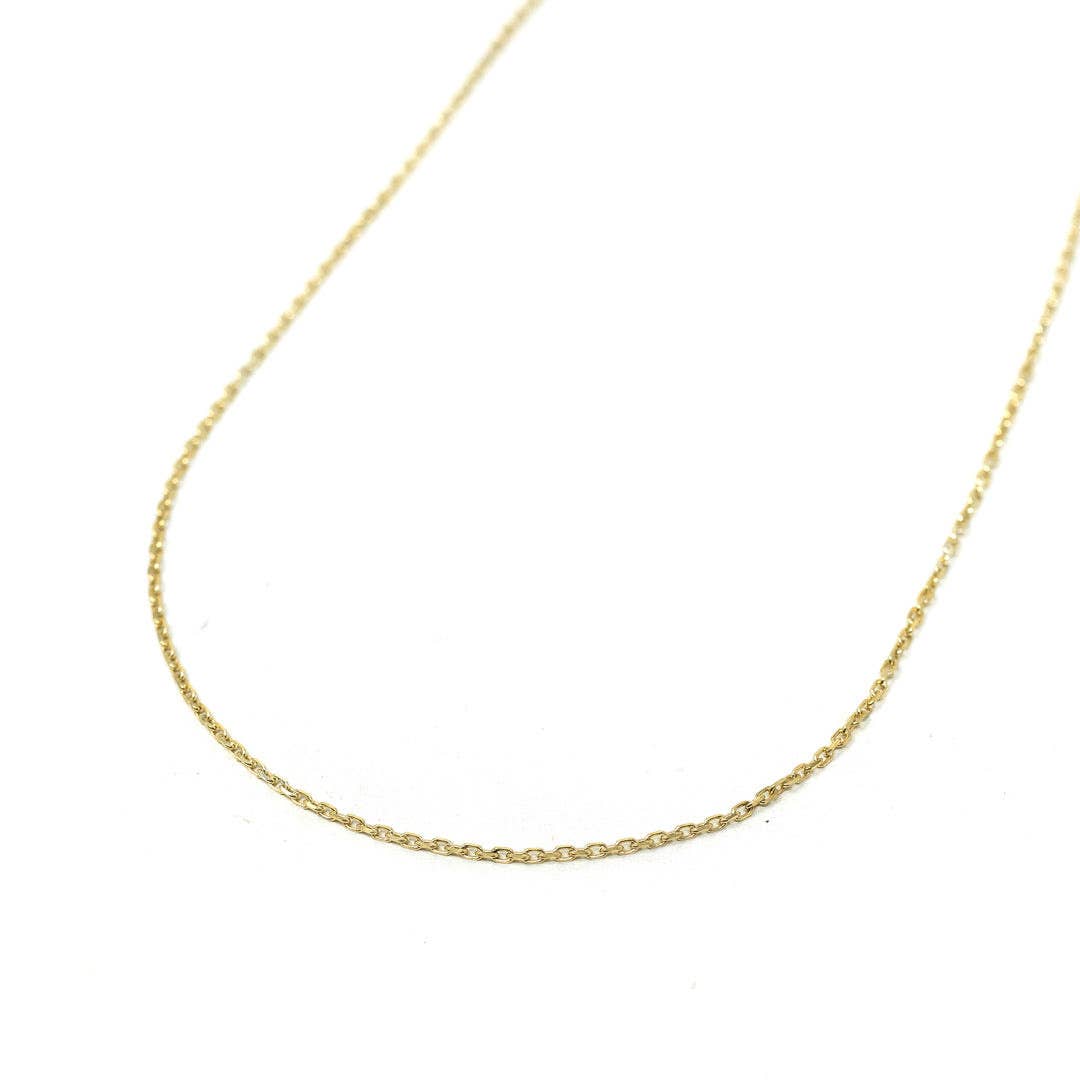 Skinny Cable Chain Necklace | Threader Charm Necklace : Gold / 20 Inches