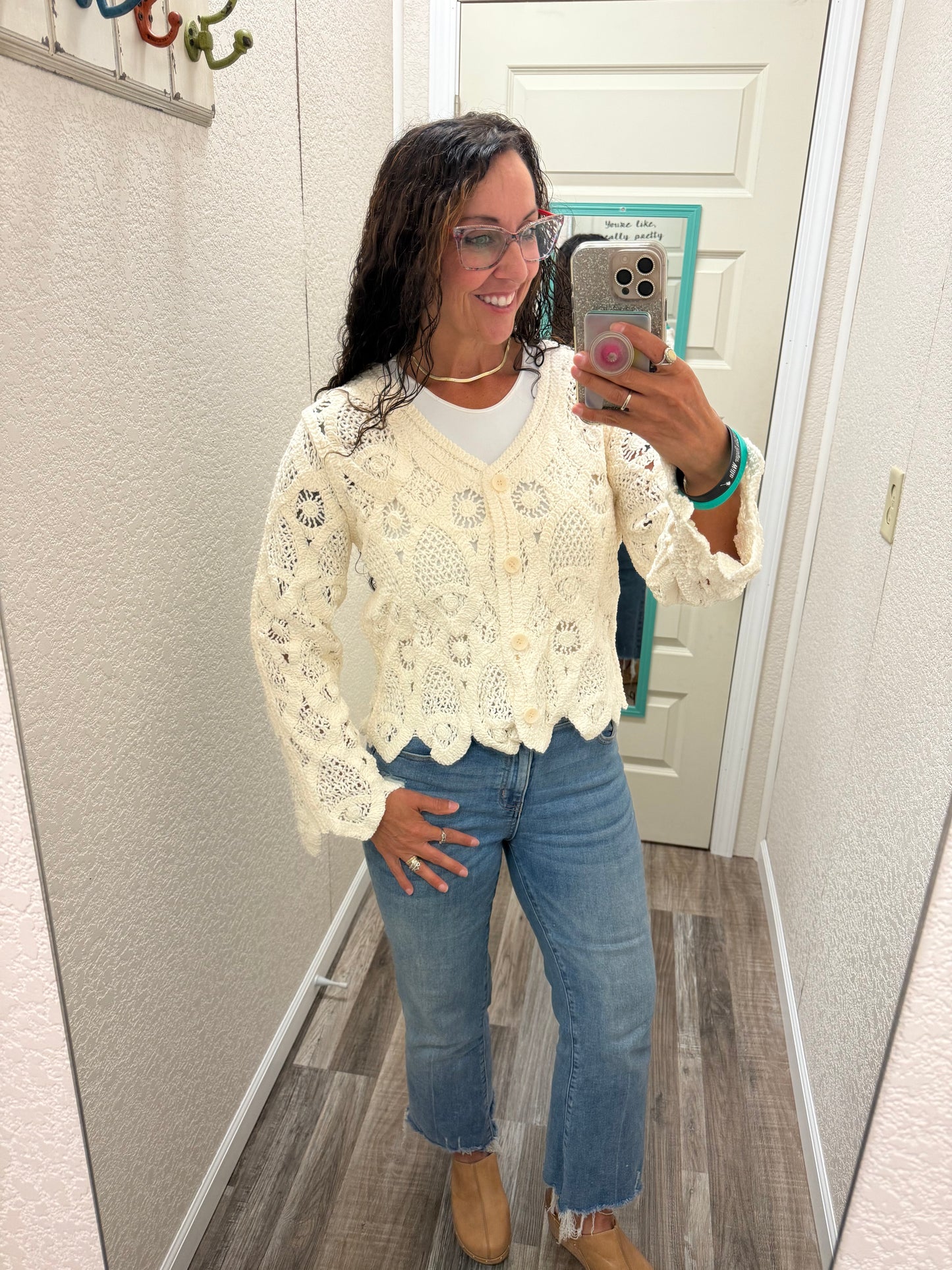 Denali Long Sleeve Crochet Cardigan