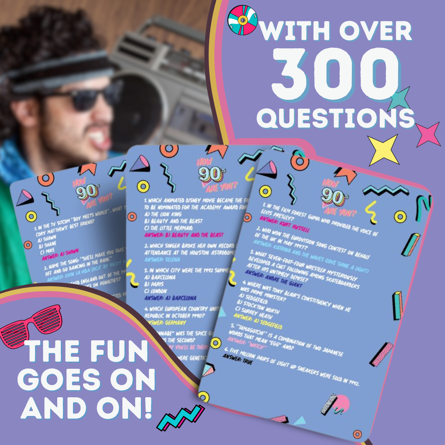 How 90s Are You? 90's Trivia - Family Card Game