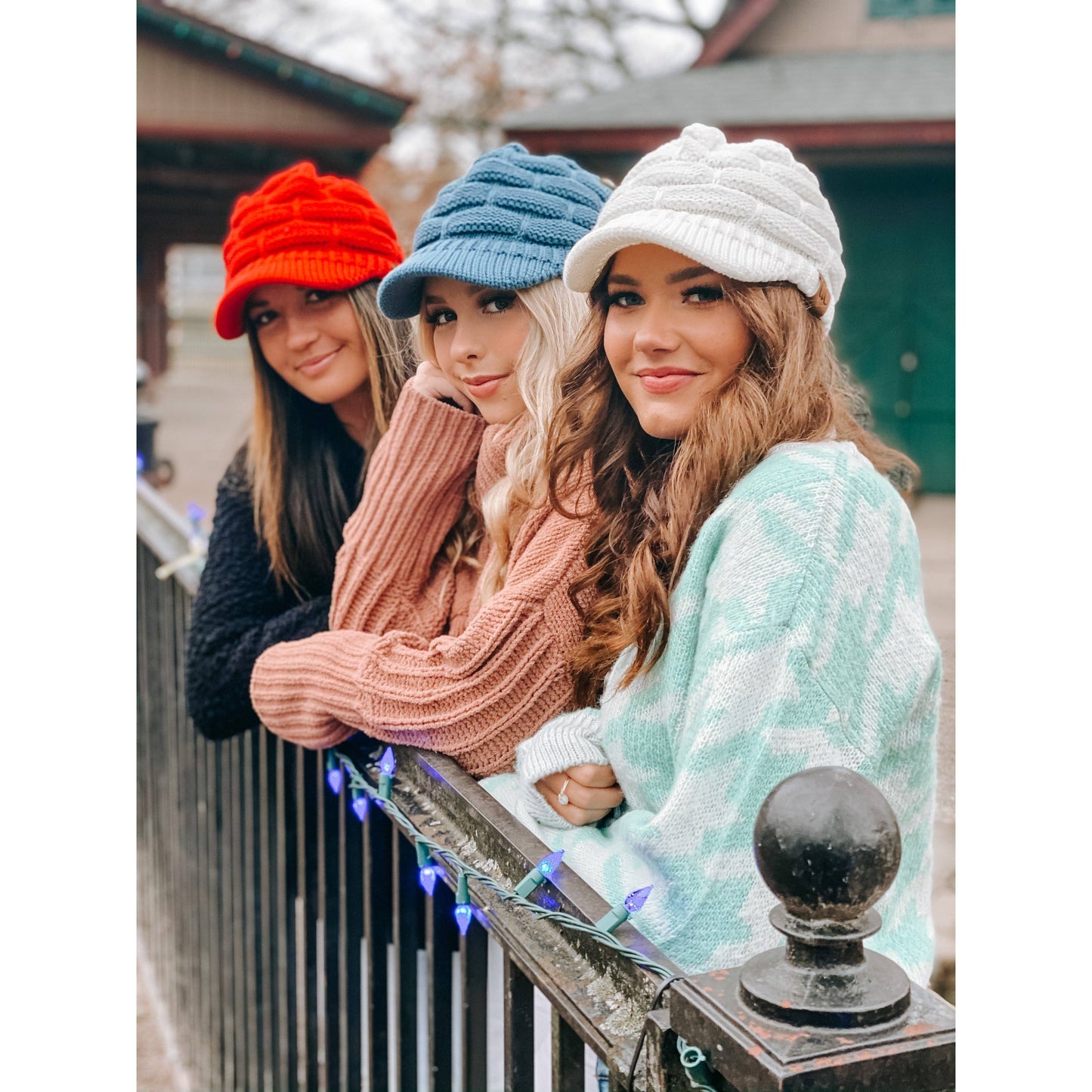 Ribbed Knit Hat with Brim