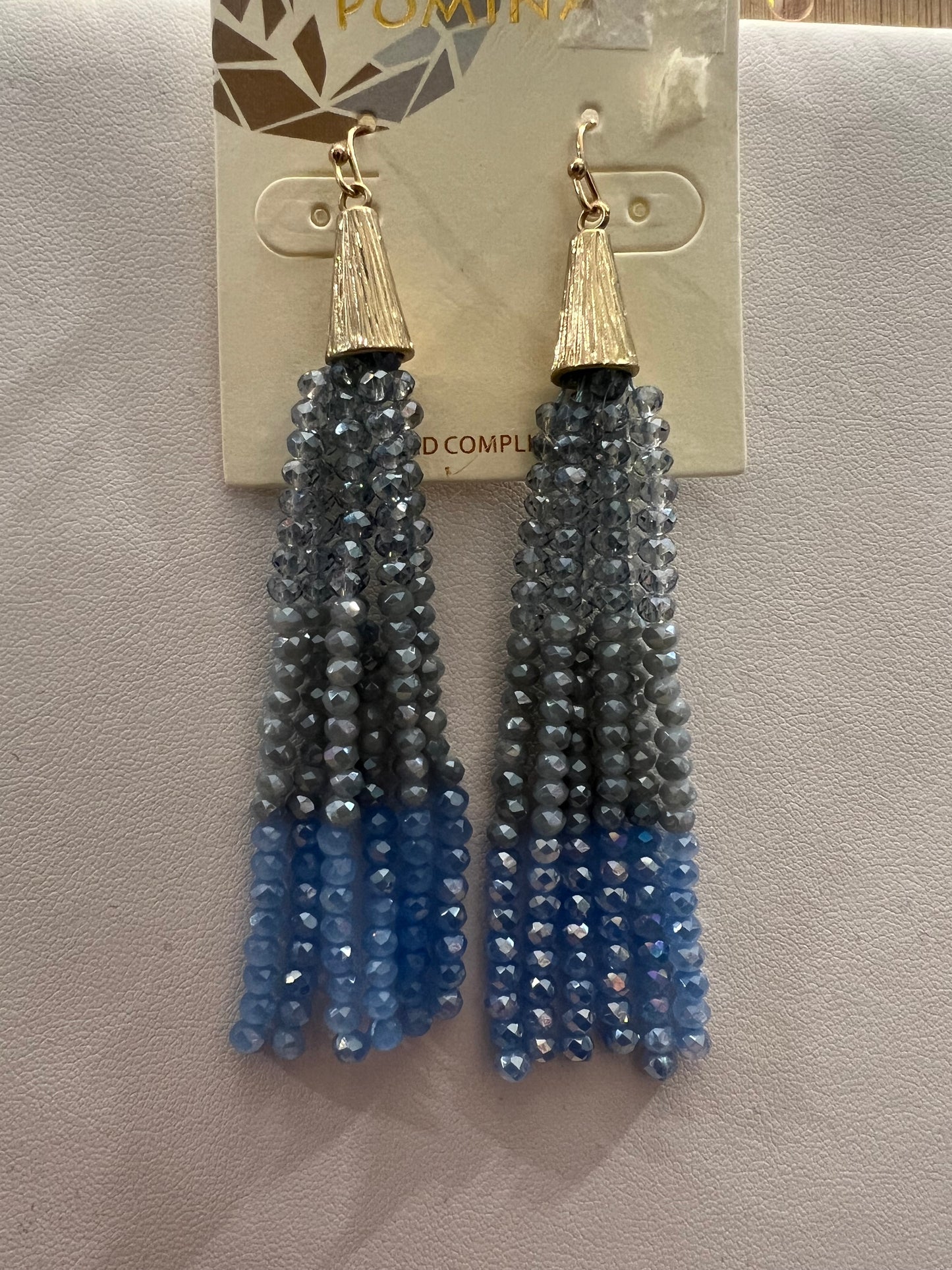Grey/Blue Ombre Seed Bead Earrings