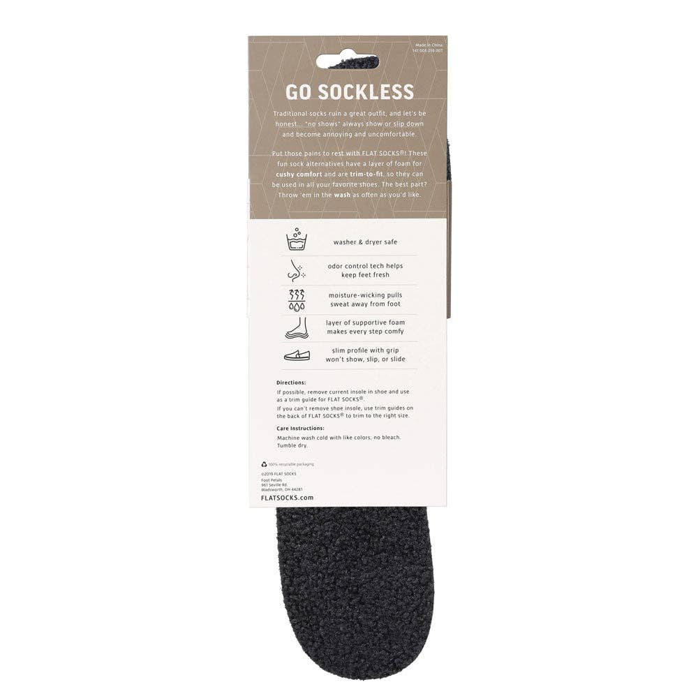 Black FLAT SOCKS: Small (up to Women's 11, Men's 10)