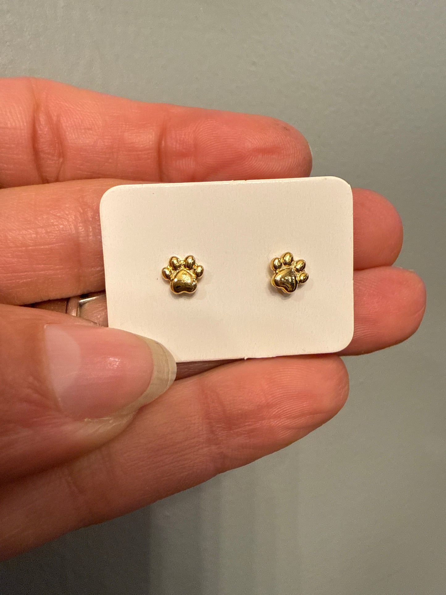Tiny Paw Print - Gold Plated Earrings